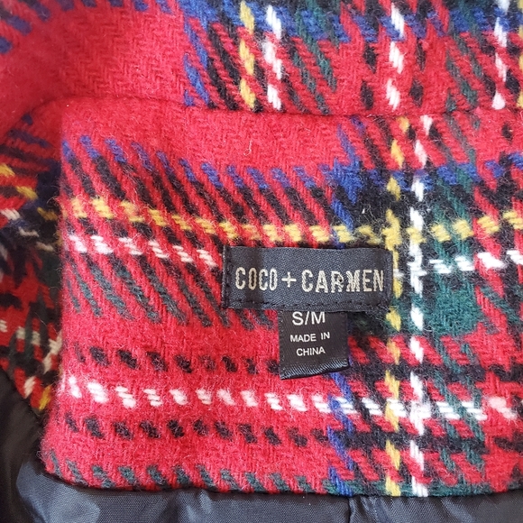 Coco + Carmen Red Plaid Coat - Picture 5 of 11